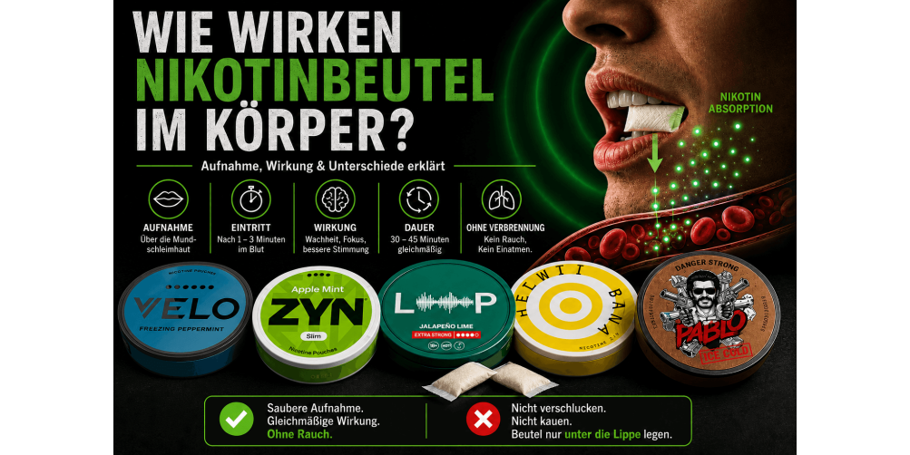 Wie wirken Nikotinbeutel im Körper? Aufnahme, Wirkung und Dauer erklärt