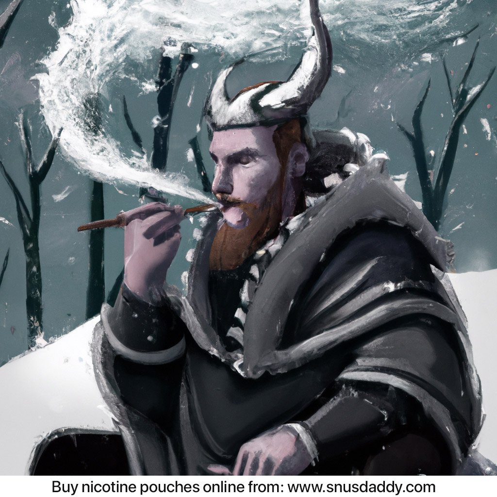viking smoking in a forest to portray a picture
