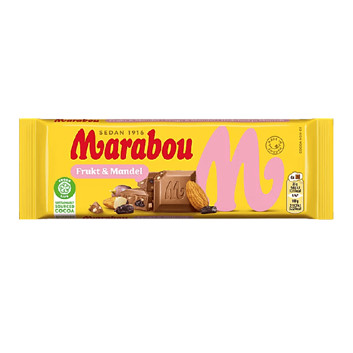 Marabou Mjölkchoklad Frukt & Mandel 160 g
