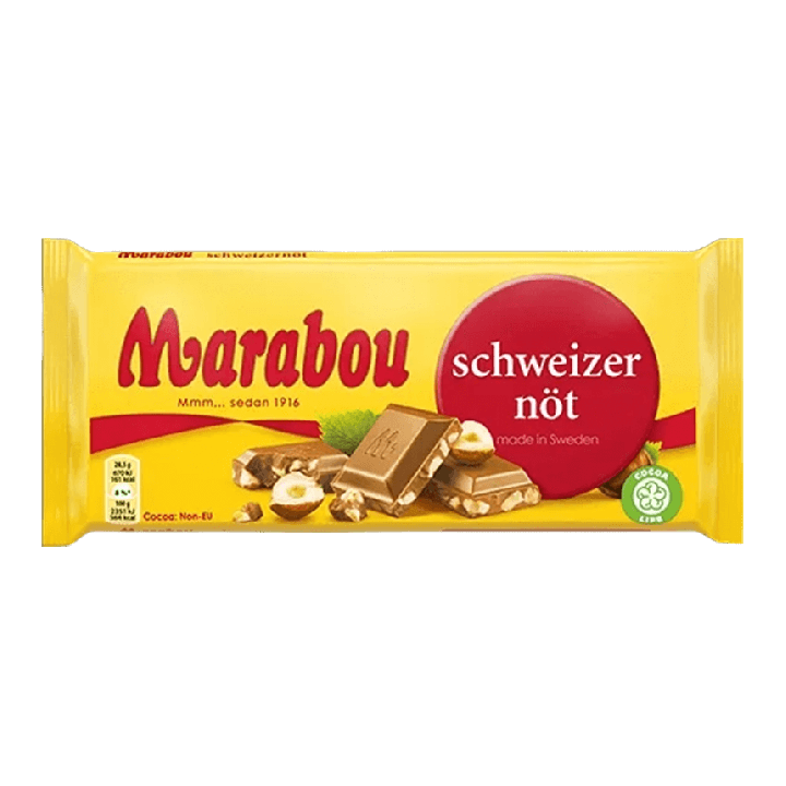 Marabou Mjölkchoklad Schweizernöt 160 g