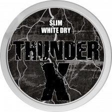 Thunder X White Dry Slim Super Strong snus can at Snusdaddy.com