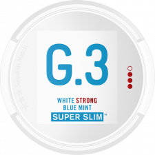 G.3 Blue Mint Super Slim White Portion Strong snus can at Snusdaddy.com