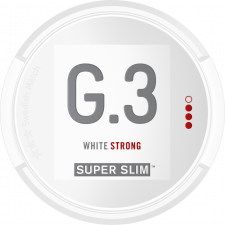 G.3 Super Slim White Portion Strong snus can at Snusdaddy.com