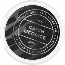 Catch Dry Licorice Mini snus can at Snusdaddy.com