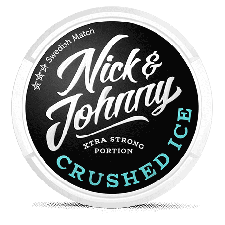 Nick & Johnny Crushed Ice Portion Extra Strong snus can at Snusdaddy.com