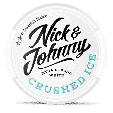 Nick & Johnny Crushed Ice White Extra Strong snus can at Snusdaddy.com