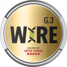 G.3 WIRE Slim White Dry Super Strong snus can at Snusdaddy.com