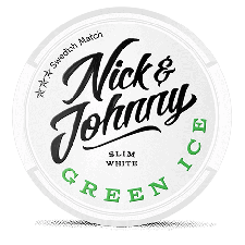 Nick & Johnny Green Ice White Slim snus can at Snusdaddy.com