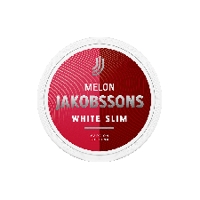 Jakobsson's White Slim Melon snus can at Snusdaddy.com