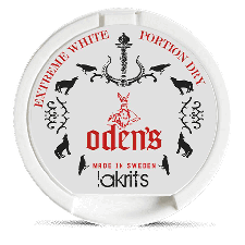 Odens Licorice Extreme Dry White Portion snus can at Snusdaddy.com
