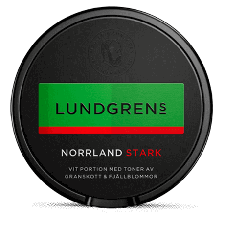Lundgrens Norrland Strong White Portion snus can at Snusdaddy.com