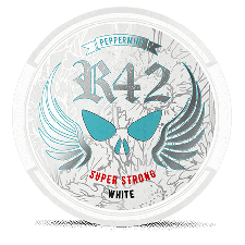 R42 Peppermint White Portion Super Strong snus can at Snusdaddy.com