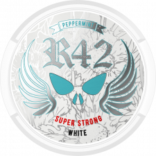 R42 Peppermint White Portion Super Strong snus can at Snusdaddy.com