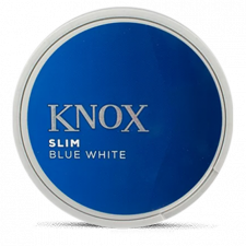Knox Slim Blue White Portion snus can at Snusdaddy.com
