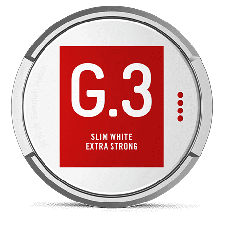 G.3 Slim White Portion Extra Strong snus can at Snusdaddy.com