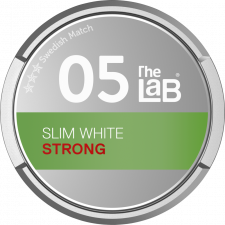 The Lab 05 Slim White Portion Strong snus can at Snusdaddy.com