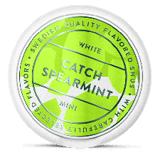 Catch Spearmint White Mini snus can at Snusdaddy.com