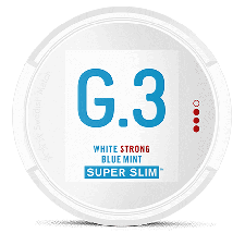 G.3 Blue Mint Super Slim White Portion Strong snus can at Snusdaddy.com