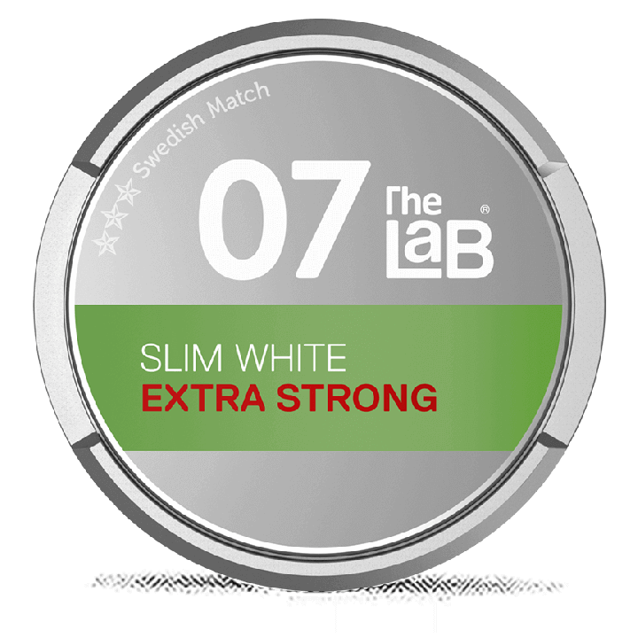 The Lab 07 Slim White Portion Extra Strong snus can at Snusdaddy.com