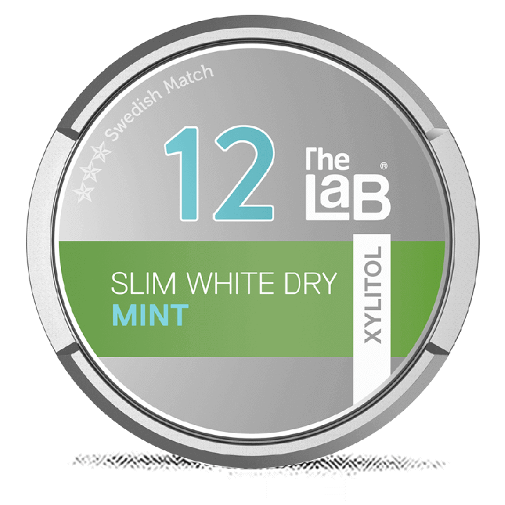 The Lab 12 Mint White Dry snus can at Snusdaddy.com