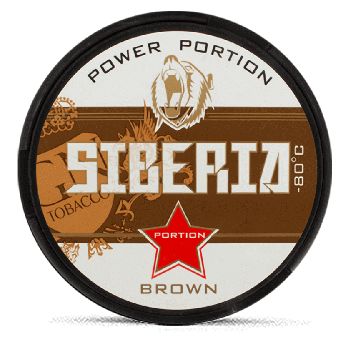 Siberia -80 Brown Portion snus can at Snusdaddy.com