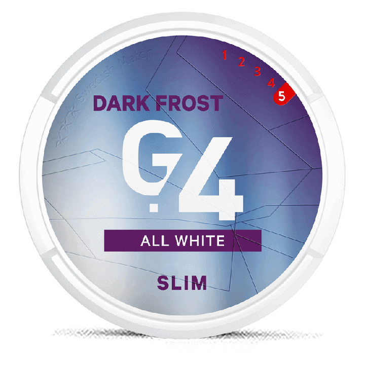 G.4 DARK FROST All White Slim snus can at Snusdaddy.com