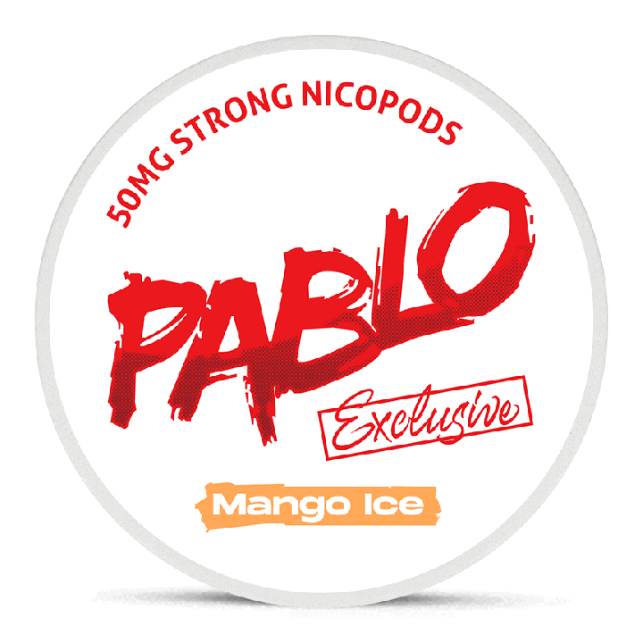 Pablo Exclusive 50 mg Mango Ice Product Label