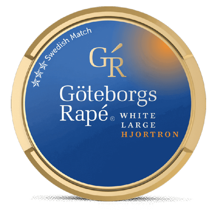 Göteborgs Rapé Hjortron White Portion snus can at Snusdaddy.com