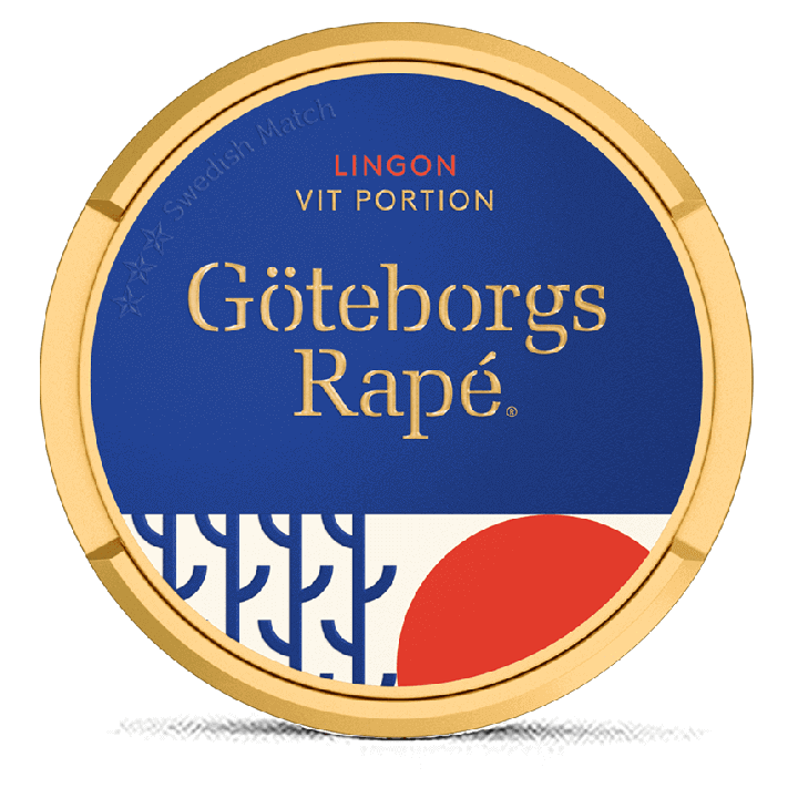 Göteborgs Rapé Lingon White Portion snus can at Snusdaddy.com