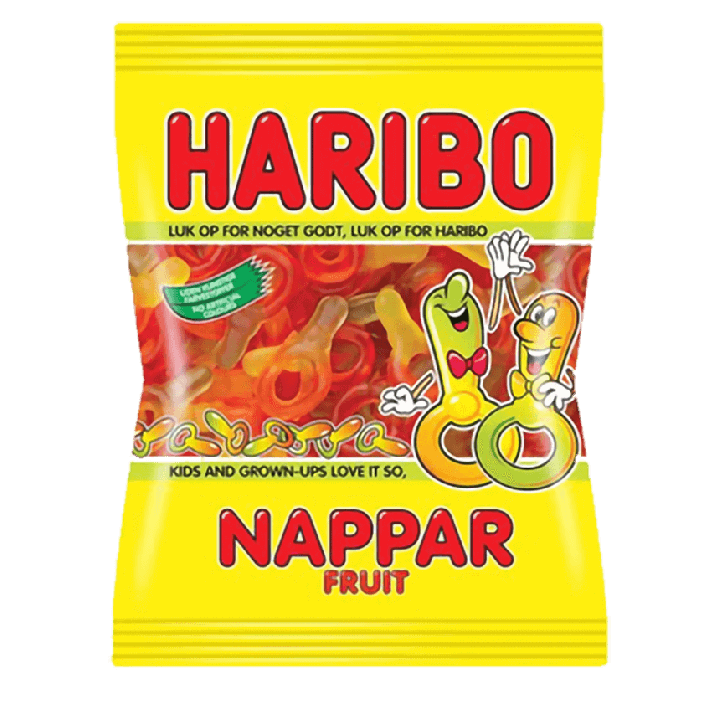 Harribo Nappar Cola Product Label