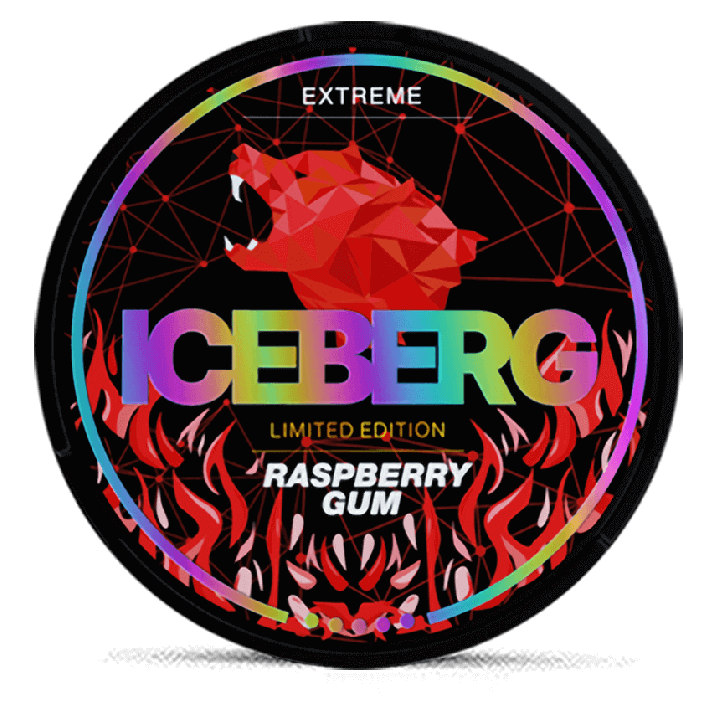 Iceberg Raspberry Gum Product Label