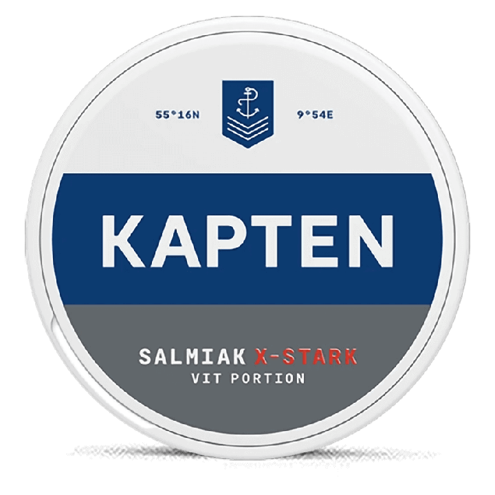 Kapten Extra Strong White Salmiak Product Label