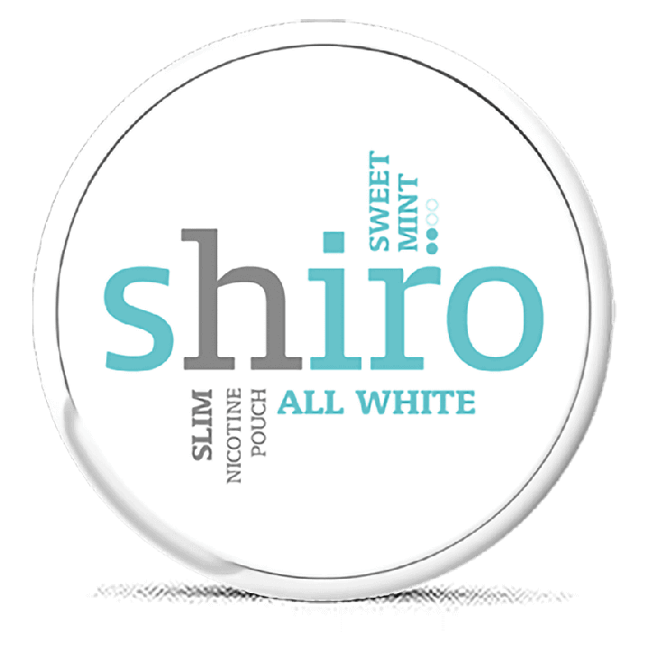 Shiro All White Slim Sweet Mint snus can at Snusdaddy.com