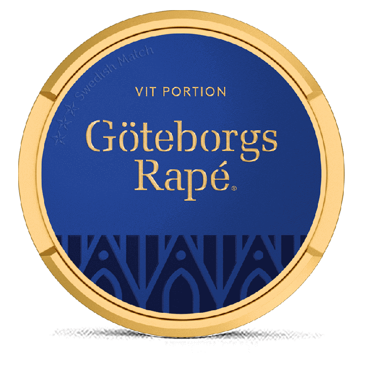 Göteborgs Rapé White Portion snus can at Snusdaddy.com