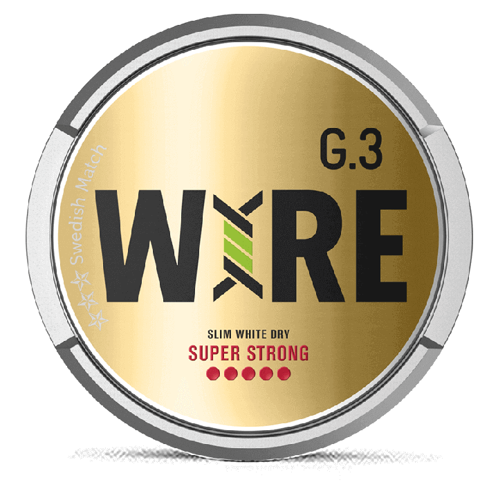 G.3 WIRE Slim White Dry Super Strong snus can at Snusdaddy.com