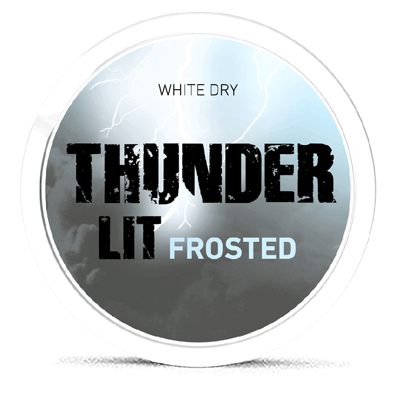 Thunder Lit Frosted White Dry Portion Extra Strong Product Label