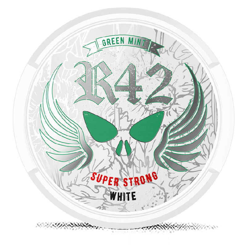 R42 Green Mint White Portion Super Strong Product Label