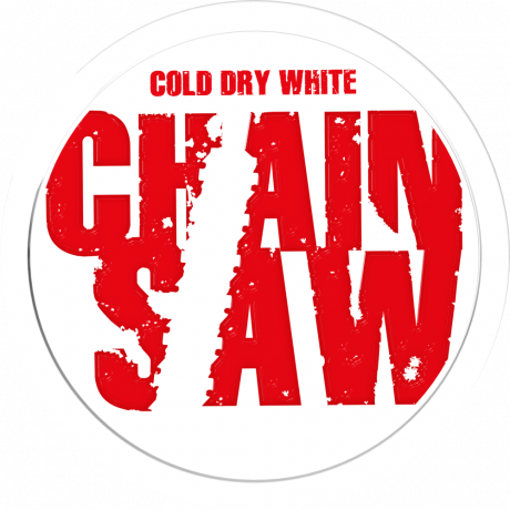 Chainsaw Cold Dry White Portion Super Strong snus can at Snusdaddy.com