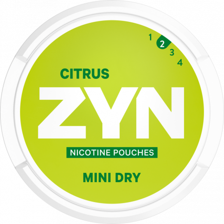 ZYN Mini Dry Citrus snus can at Snusdaddy.com