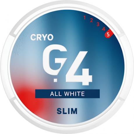 G.4 Cryo Slim All White snus can at Snusdaddy.com