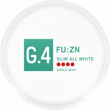 G.4 FU:ZN Slim All White snus can at Snusdaddy.com