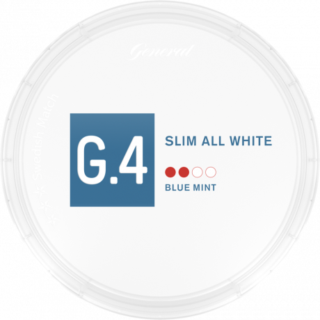 G.4 Blue Mint Slim All White snus can at Snusdaddy.com