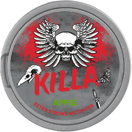 Killa Apple Extra Strong Slim All White snus can at Snusdaddy.com