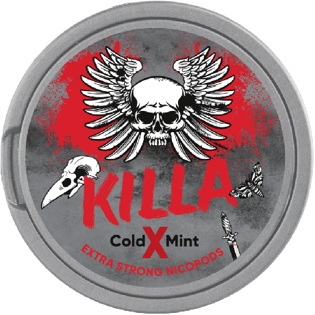 Killa X Cold Mint Extra Strong Slim All White snus can at Snusdaddy.com