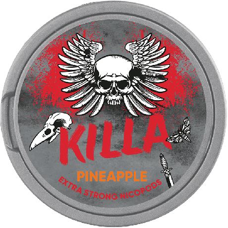 Killa Pineapple Extra Strong Slim All White snus can at Snusdaddy.com