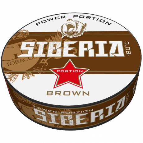 Siberia -80 Brown Portion snus can at Snusdaddy.com