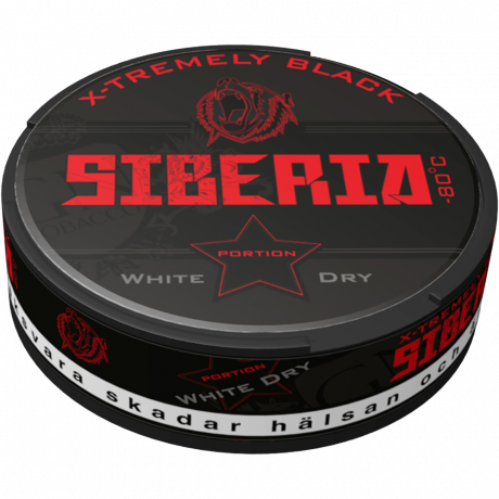 Siberia -80 Black White Dry snus can at Snusdaddy.com