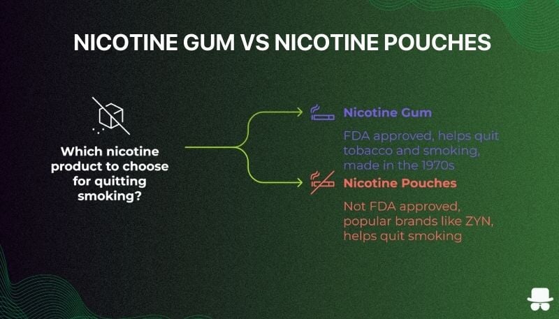 Nicotine gum versus Nicotine pouches purpose, usage, and history 