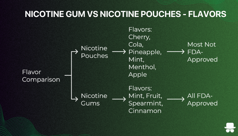 Nicotine Gum vs Nicotine Pouches Flavors 