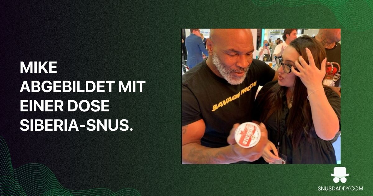 Mike pictured holding a can of snus